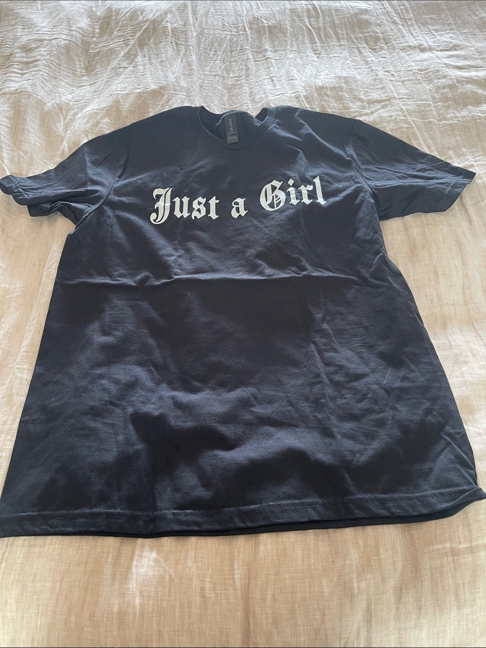 Gildan Black Graphic Tee "Just a Girl"